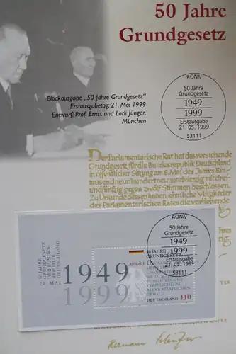 Erinnerungsblatt EB 3/1999; Gedenkblatt; 50 Jahre BRD