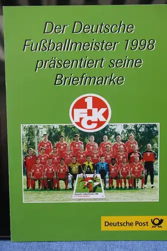 Erinnerungsblatt EB 4/1998; Gedenkblatt; 1. FCK Deutscher Fußballmeister