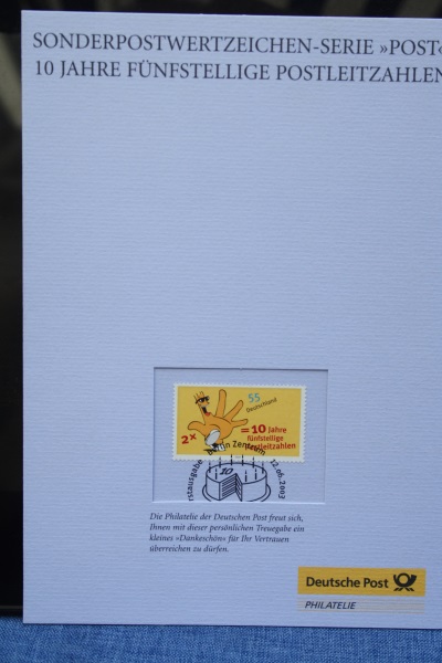 Erinnerungsblatt Eb Gedenkblatt 5stellige Postleitzahlen