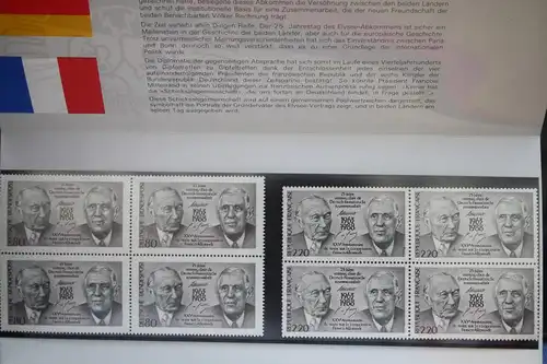 Erinnerungsblatt EB ; Gedenkblatt; Klappkarte: Adenauer-De Gaulle