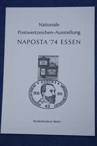 NAPOSTA 74 ESSEN Schwarzdruck; gestempelt, 