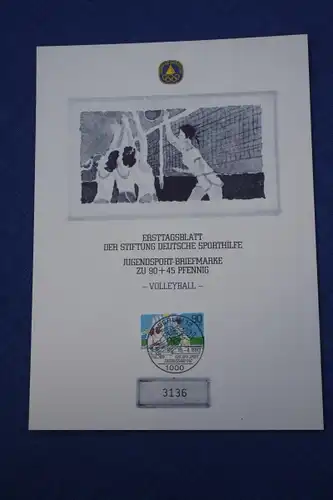 Ersttagsblatt der Sporthilfe 1982; Ersttagsblatt; Ausgabe Berlin
