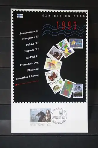 Finnland; Ausstellungskarten 1993; Exhibition Card 1993;
komplette Serie von 8 Ausstellungen der PKPF Finland; mit EUROPA-Marken und Hologramm-Marke