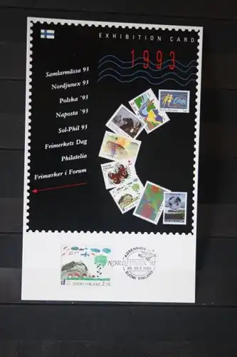 Finnland; Ausstellungskarten 1993; Exhibition Card 1993;
komplette Serie von 8 Ausstellungen der PKPF Finland; mit EUROPA-Marken und Hologramm-Marke