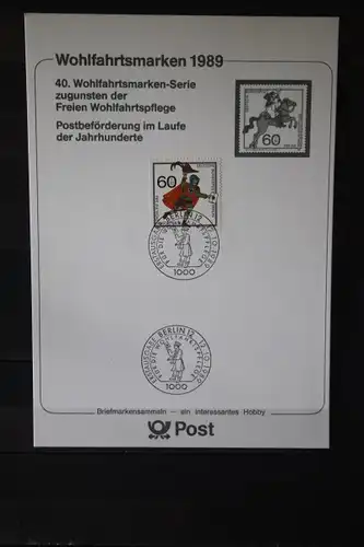 Gedenkblatt / Erinnerungsblatt / Stempelblatt / Ausstellungsblatt / Sonderblatt der Deutsche Post AG: Wohlfahrtsmarken 1989 Berlin