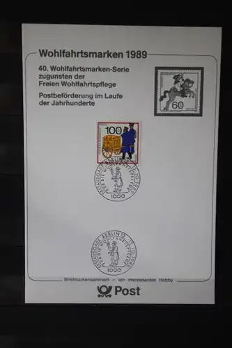 Gedenkblatt / Erinnerungsblatt / Stempelblatt / Ausstellungsblatt / Sonderblatt der Deutsche Post AG: Wohlfahrtsmarken 1989 Berlin