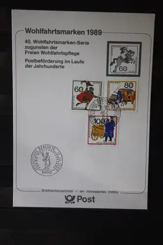 Gedenkblatt / Erinnerungsblatt / Stempelblatt / Ausstellungsblatt / Sonderblatt der Deutsche Post AG: Wohlfahrtsmarken 1989 Berlin