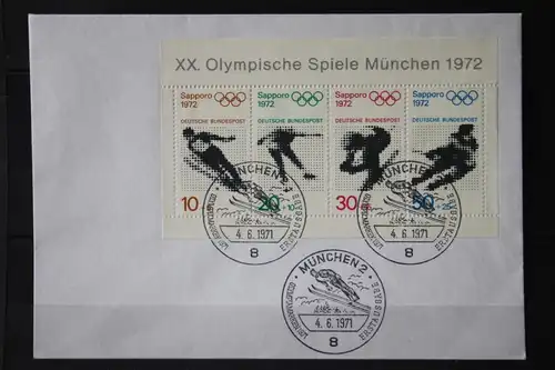 Spiele der XX. Olympiade, Block 6 auf FDC, München