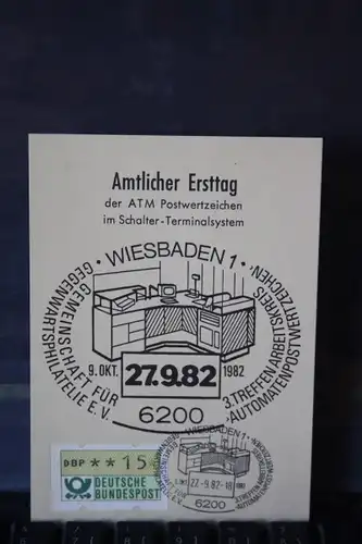 ATM Wiesbaden, MK amtlicher Ersttag 1982