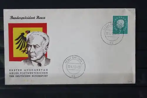 Freimarken Heuss (III); Medaillon, 7 Pf. auf FDC