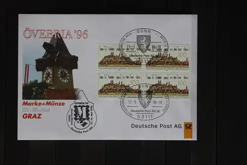 Messebrief, Ausstellungsbrief Deutsche Post:  ÖVEBRIA \'96; Marke + Münze Graz