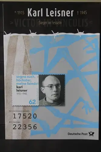 Erinnerungsblatt EB 1/2015; Gedenkblatt; Klappkarte: Karl Leisner