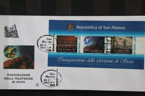 San Marino, Hologrammblock Television; Mondlandung 1993 auf FDC