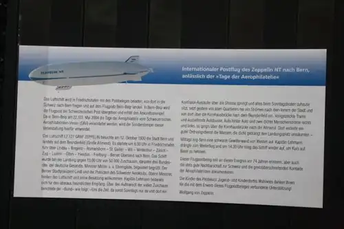 Zeppelin NT; Bern-Flug 2004 mit Luftschiff N07 Nr. 3; D-LZZF am 23. Mai 2004 mit Bordsigelmarke und Bordstempel