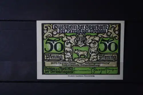 Notgeld, Gutschein, Wohlau,  50 Pf.