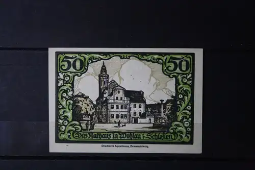 Notgeld, Gutschein, Wohlau,  50 Pf.