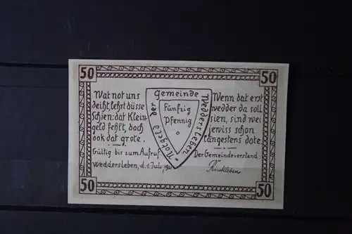 Notgeld, Gutschein, Weddersleben,  50 Pf.