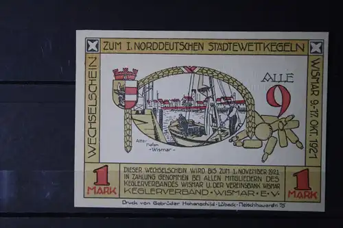 Notgeld Wismar , 1 Mark