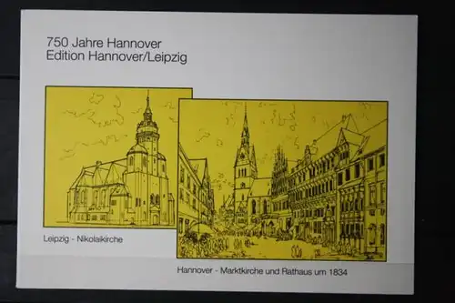 750 Jahre Hannover; Edition Hannover/Leipzig ; Klappkarte