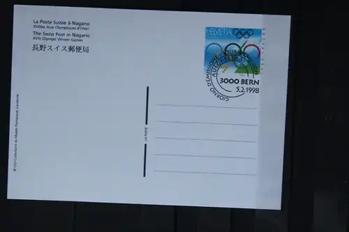 Schweiz, Ganzsache der Schweizer Post zu den Olympischen Spielen in Nagano 
