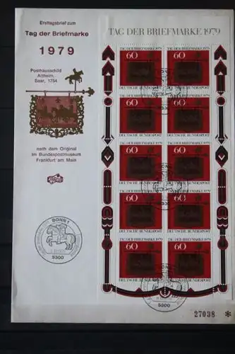 Tag der Briefmarke 1979; Kleinbogen auf FDC