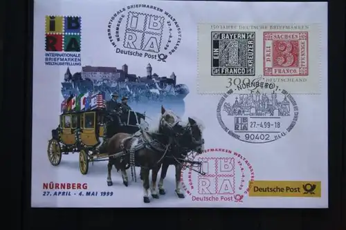 IBRA Nürnberg 1999; Ausstellungsbrief Deutsche Post; Ersttagsstempel