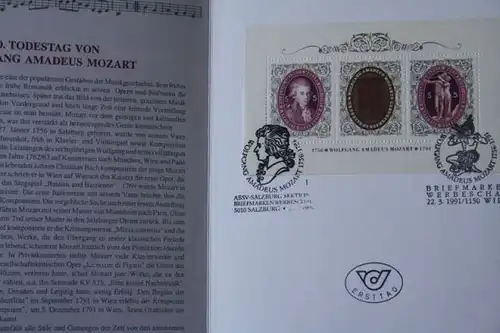 Gedenkkarte, Klappkarte Mozartblock 1991