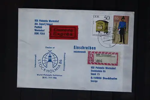 STOCKHOLMIA 1986, Einschreiben, Eilsendung