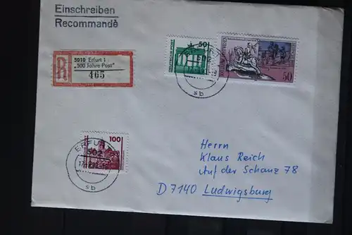 500 Jahre Post Erfurt 1990, Einschreiben