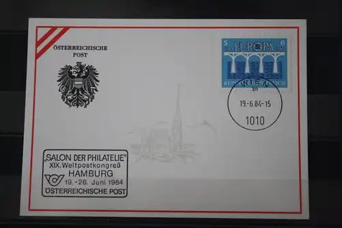 Ausstellungskarte Österreichische Post: Salon der Philatelie Hamburg 1984; Weltpostkongress