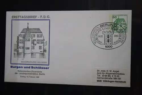 Ganzsache; Postkarte, Burgen und Schlösser; FDC