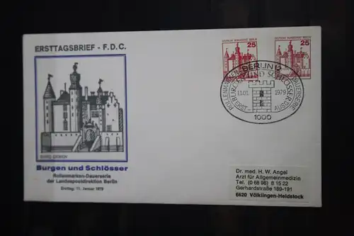 Ganzsache; Postkarte, Burgen und Schlösser; FDC