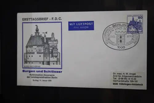 Ganzsache; Postkarte, Burgen und Schlösser; FDC