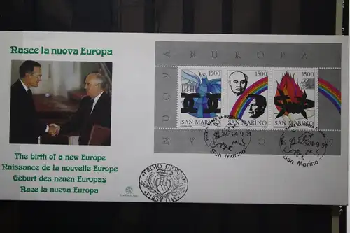 Geburt des neuen Europa, San Marino 1991, FDC