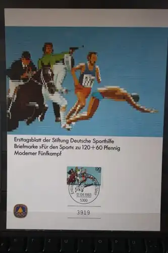 Sporthilfe 1983; Ersttagsblatt, Ausgabe Bonn, Fünfkampf