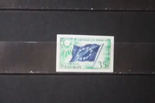 Europarat, Dienstmarke 1958, Farbprobe, ungezähnt, geschnitten
