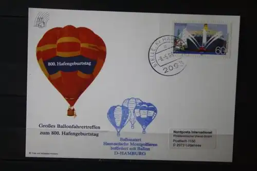 Ballonpost mit Ballon D-Hamburg 1989