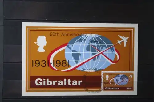 Gibraltar; 50 Jahre Luftpost; Maximumkarten 1981