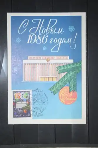 Neujahr 1986; Maximumkarte UdSSR