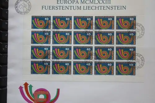 Fürstentum Liechtenstein; Kleinbogensatz, Kleinbogen EUROPA-UNION CEPT 1973 auf FDC