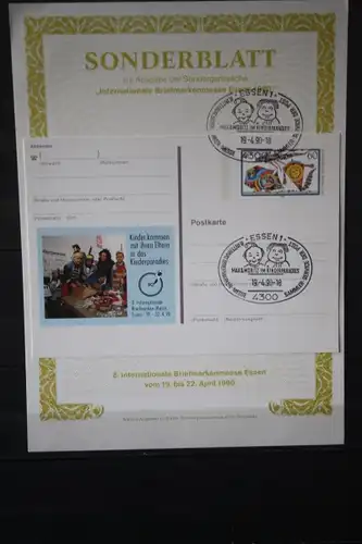 Sonderblatt zur Sonderganzsache 11. Intern. Briefmarkenmesse ESSEN  1990