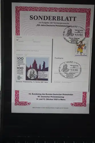 Sonderblatt zur Sonderganzsache 100 Jahre Deutsche Philatelistentage, Mainz Mainz