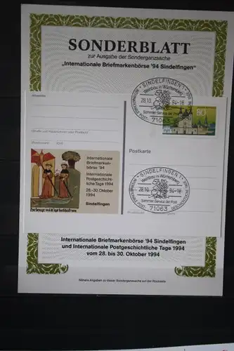 Sonderblatt zur Sonderganzsache Internationale Briefmarkenbörse 94 Sindelfingen
