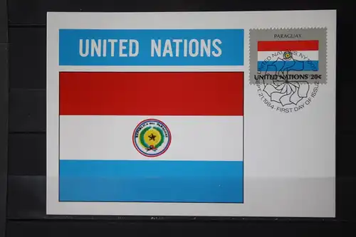 MK Maximumkarte UNO New York Flaggen 1984 Paraguay