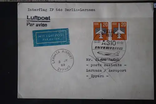 Interflug IF 640; Erstflug Berlin-Larnaca 1989