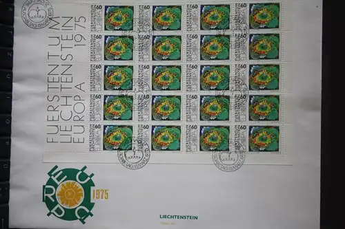 Liechtenstein Kleinbogen  CEPT 1975 FDC