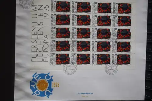 Liechtenstein Kleinbogen  CEPT 1975 FDC