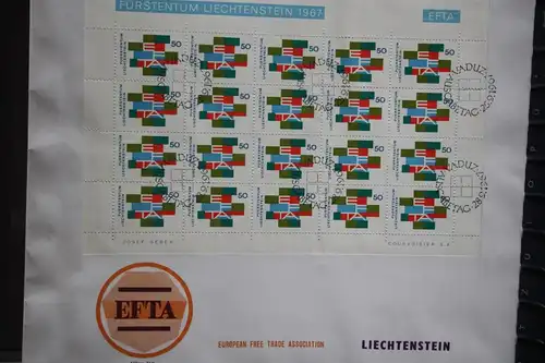 Liechtenstein Kleinbogen  EFTA 1967 FDC