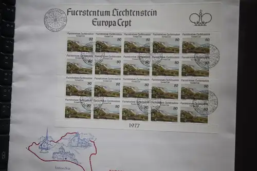 Liechtenstein Kleinbogen  CEPT 1977 FDC