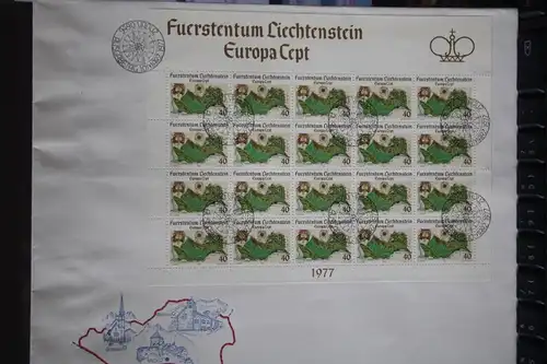 Liechtenstein Kleinbogen  CEPT 1977 FDC